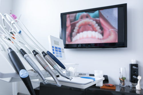 Close up of an intraoral camera appliance in a dental office